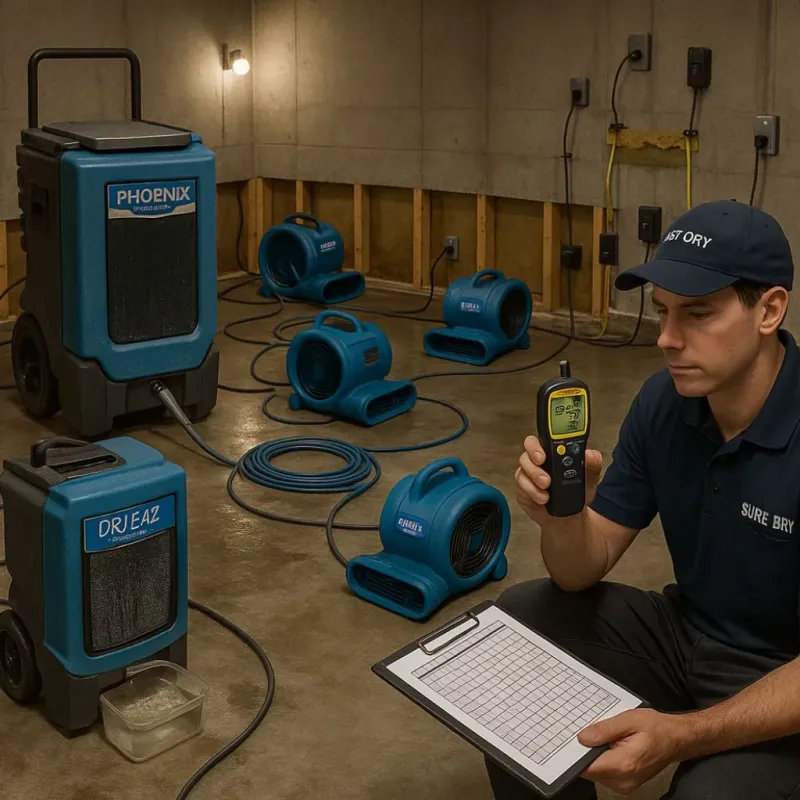 Structural Drying and Dehumidification process in Elk Run Heights, IA